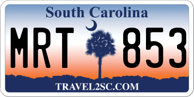 SC license plate MRT853