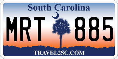 SC license plate MRT885