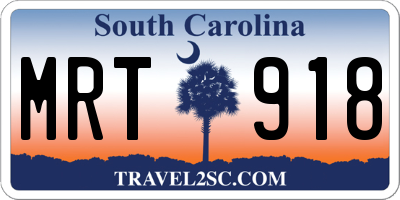 SC license plate MRT918