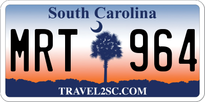 SC license plate MRT964