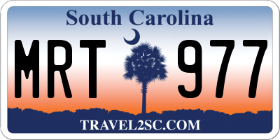 SC license plate MRT977