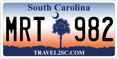 SC license plate MRT982