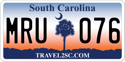 SC license plate MRU076