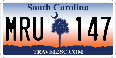 SC license plate MRU147