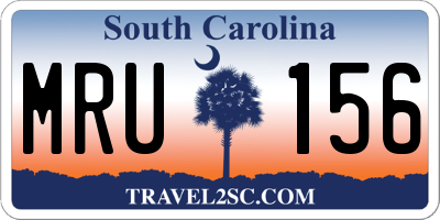 SC license plate MRU156