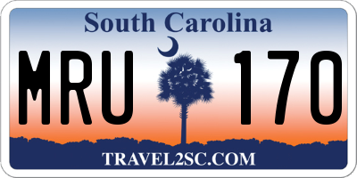 SC license plate MRU170