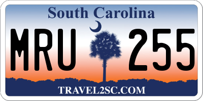 SC license plate MRU255