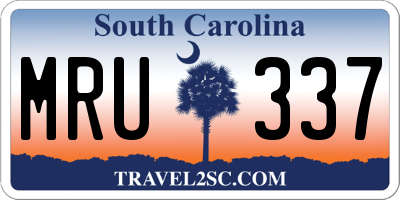 SC license plate MRU337