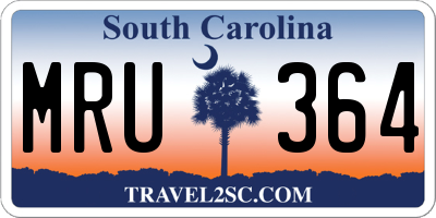 SC license plate MRU364