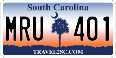 SC license plate MRU401