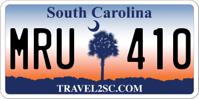 SC license plate MRU410