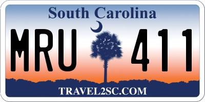 SC license plate MRU411