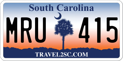 SC license plate MRU415
