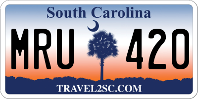SC license plate MRU420