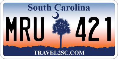 SC license plate MRU421