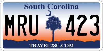 SC license plate MRU423