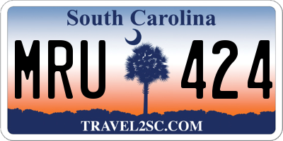 SC license plate MRU424