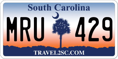 SC license plate MRU429
