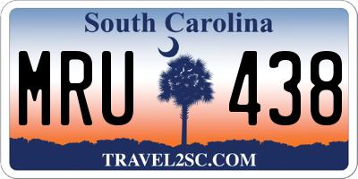 SC license plate MRU438