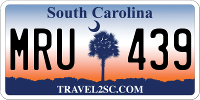 SC license plate MRU439