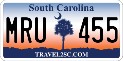 SC license plate MRU455