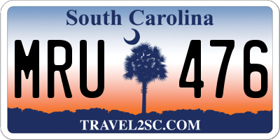SC license plate MRU476
