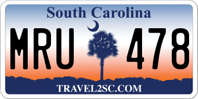 SC license plate MRU478