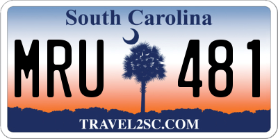 SC license plate MRU481
