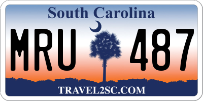 SC license plate MRU487