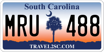SC license plate MRU488