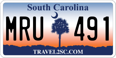 SC license plate MRU491