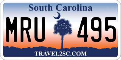 SC license plate MRU495