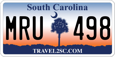 SC license plate MRU498