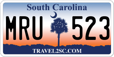 SC license plate MRU523