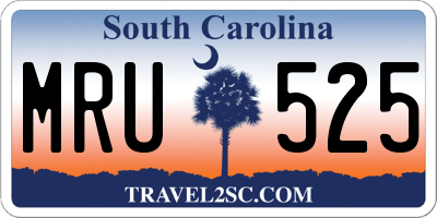 SC license plate MRU525