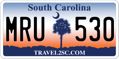SC license plate MRU530