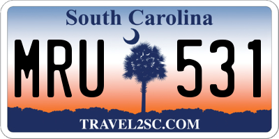 SC license plate MRU531