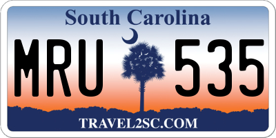 SC license plate MRU535