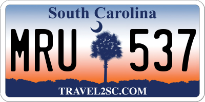 SC license plate MRU537