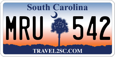 SC license plate MRU542