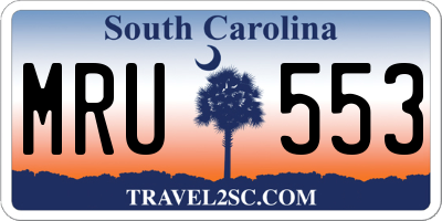 SC license plate MRU553