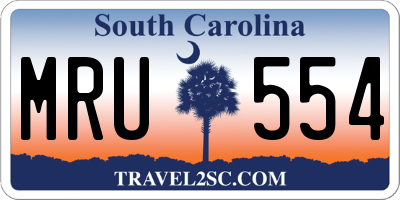 SC license plate MRU554