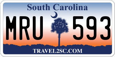 SC license plate MRU593
