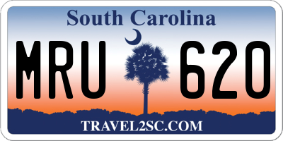 SC license plate MRU620