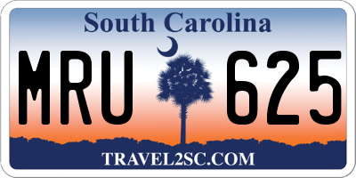 SC license plate MRU625