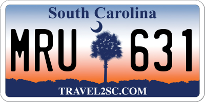 SC license plate MRU631