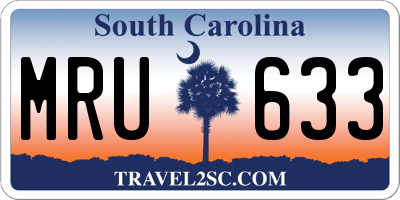 SC license plate MRU633