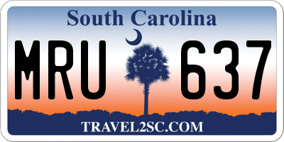 SC license plate MRU637