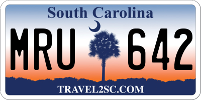 SC license plate MRU642