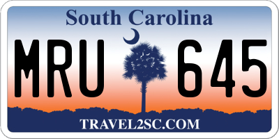 SC license plate MRU645